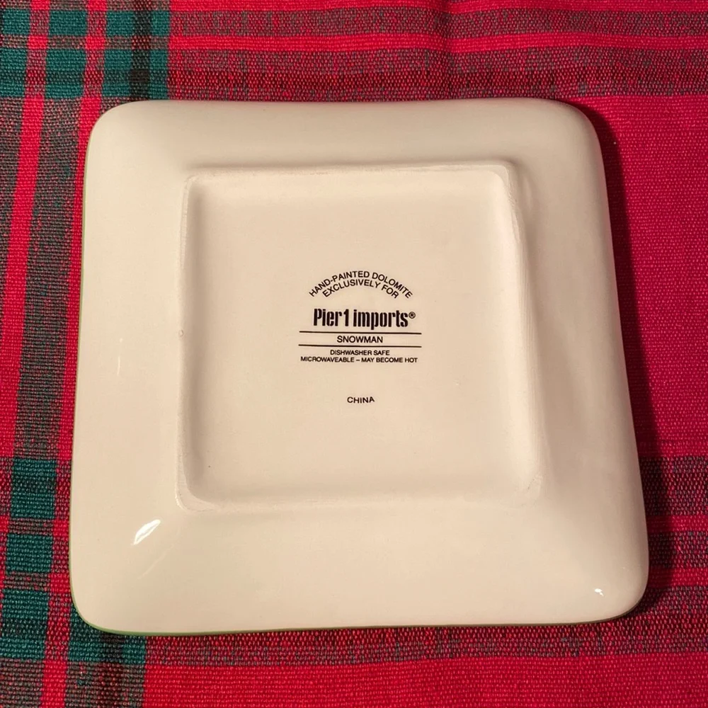 Pier 1 Imports Whimsical China Snowman Plate